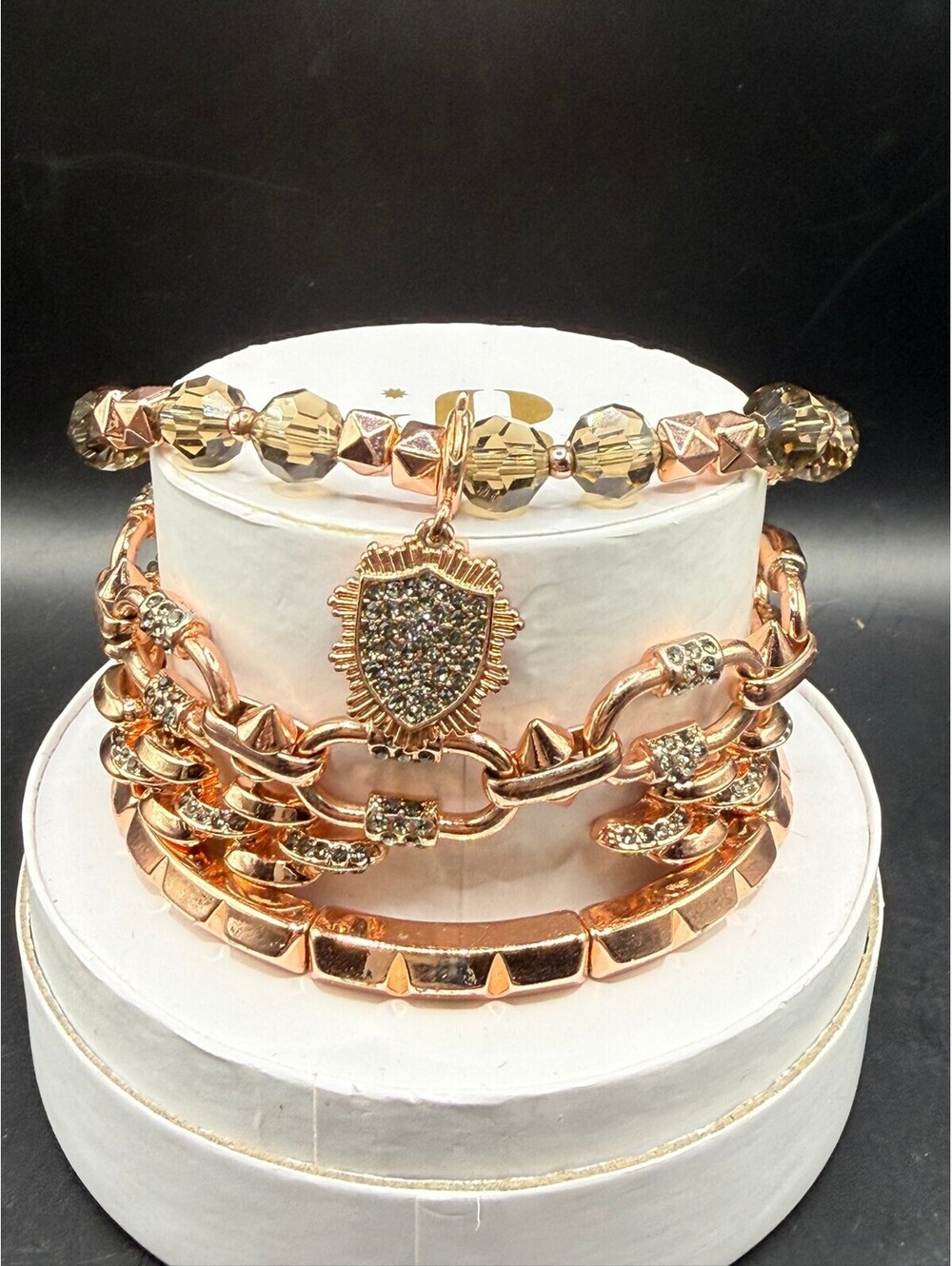 Bomb Party Rose Gold Estate of Elegance Bracelet Stack Cuff